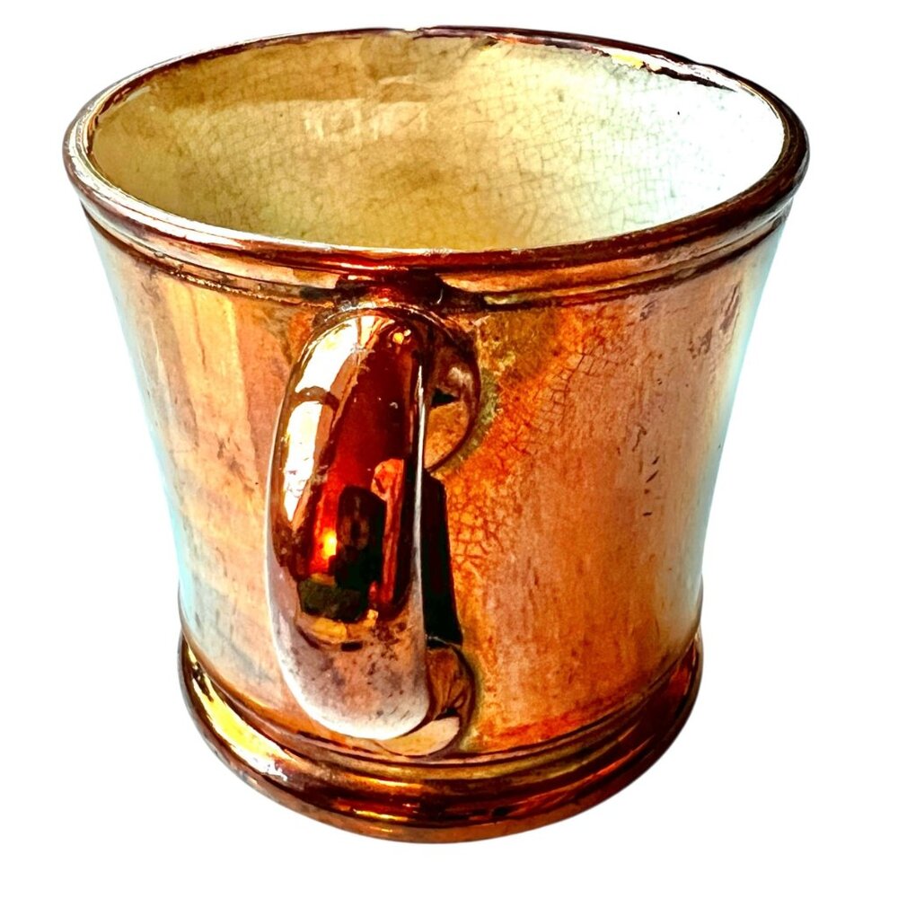 Vintage copper Glazed Cup with porcelain Interior - Picture 4 of 10